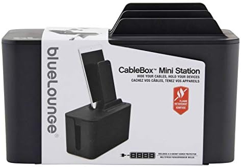 Bluelounge Cablebox Mini Station Cabo branco e sistema de gerenciamento de cordões - Protetor de pequenos