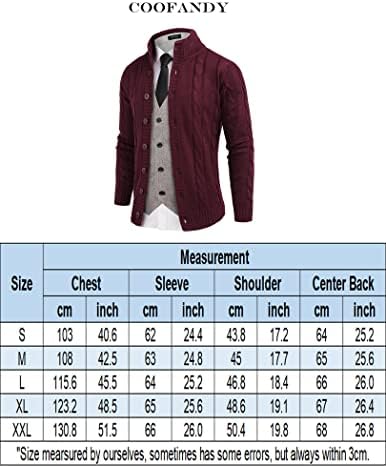 Suéter de cardigã masculino de coofandy slim stand stand colar cardigan a cabo casual tricotar suéter