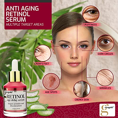 Neogold ressurgindo Retinol Serum Wrinkle Rewind Care Skin Care Facial Booster | O hidratante do concentrado