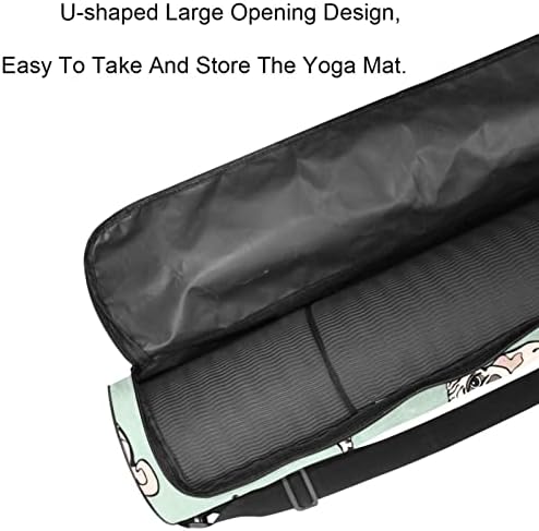 Dog Pug Animal Yoga Mat Carrier Bag com pulseira de ombro de ioga bolsa de ginástica
