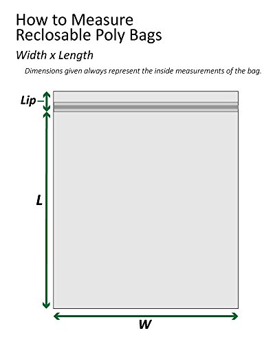 Caixas rápidas BFPB4079 Reclosable 2 Mil Poly Bags, 8 x 24, Limpo