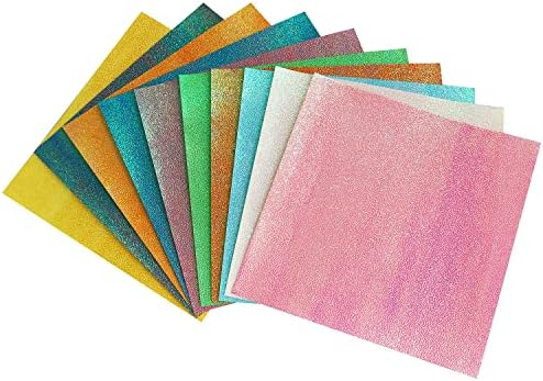 Papel de origami brilhante yyangz 100 folha 10 cores papel iridescente quadrado, papel de decoração,
