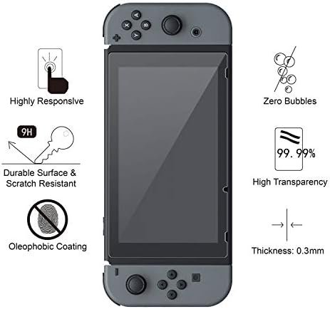 [2-PACK] Protetor de tela para Nintendo Switch, [vidro temperado] [dureza 9h] [sensível ao toque]