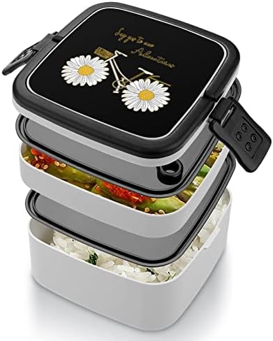 Daisy Bicycle Box Box portátil Bento Box de camada dupla de grande capacidade Contêiner de alimentos