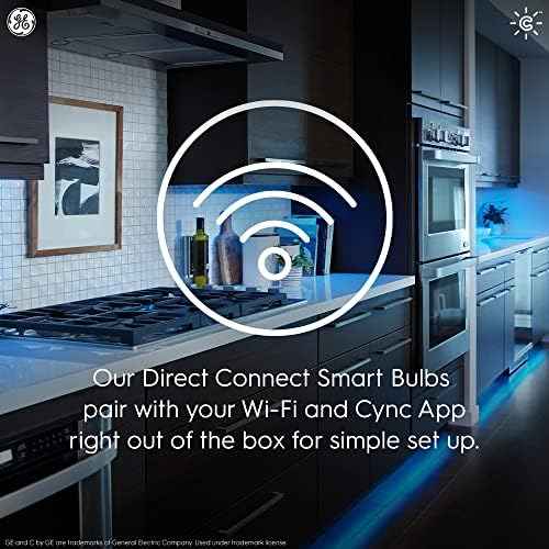 C By GE Full Color Direct Connect LED BR30 Smart Bulbs, substituição de 65W por Bluetooth e Wi-Fi,
