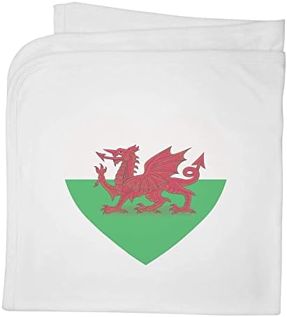 Azeeda 'Welsh Flag Heart' Cotton Baby Blain/Shawl