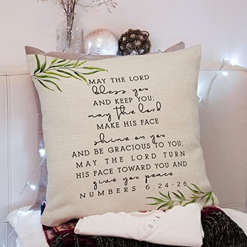 Caixa de almofada da capa do travesseiro do verso da Bíblia, presente de bênção, arte das escrituras, ditados das
