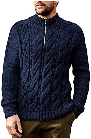 Dudubaby Men's Solid Color Casual Redond Pollover Sweater Sweater de manga comprida