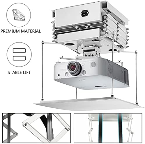 ZGJHFF 3FT 66.14lbs Projector Stand Stand Electric Remote Control Lift Ceiling Instalação para salas
