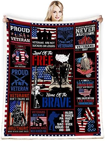 Cyrekud Veterans Day Presentes Bobert Planta, cobertor ameióico, presentes veteranos para homens, orgulhosos