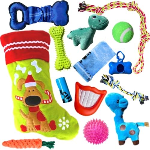 Pacific Pups Products Apoio a Pacificpuprescue.com meias de Natal para cães cheios de brinquedos - meia de Natal