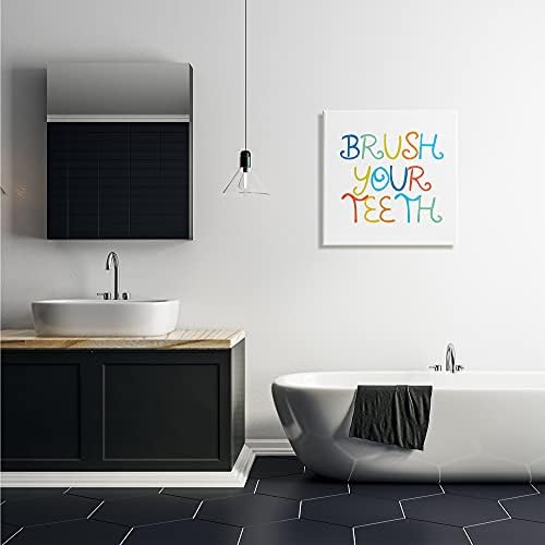 Stuell Industries Fun Kids Bathroom Bathin Sign Brovep Your Dentes Regras, projetado por Daphne Polselli Canvas