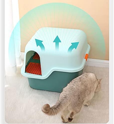 Caixa de areia da caixa de lixo Hanxiaoyishop Caixa de areia no estilo de corredor totalmente fechada em grande desodorante e à prova de areia de gato de gato de gato de gato de gato