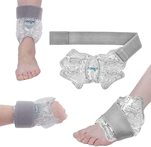 Newgo Ice Pack para lesões no tornozelo, 2 pacotes de tornozelo embrulhado em pacote de gelo com suporte macio