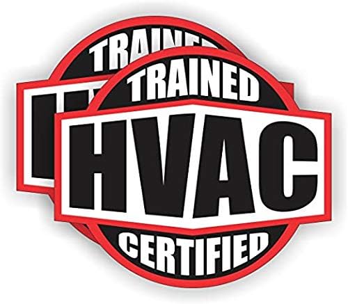 HVAC treinado e certificado adesivo de hard -chapéu/capacete etiqueta de marcador de almoço de barreira aquecimento