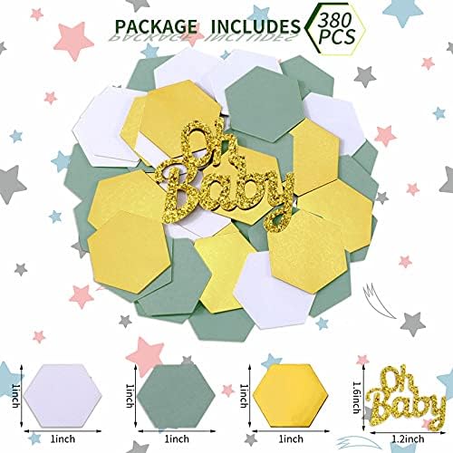 380 PCs Confetti de bebê confetes de bebê vegetação decorações de chá de bebê confetes de mesa para