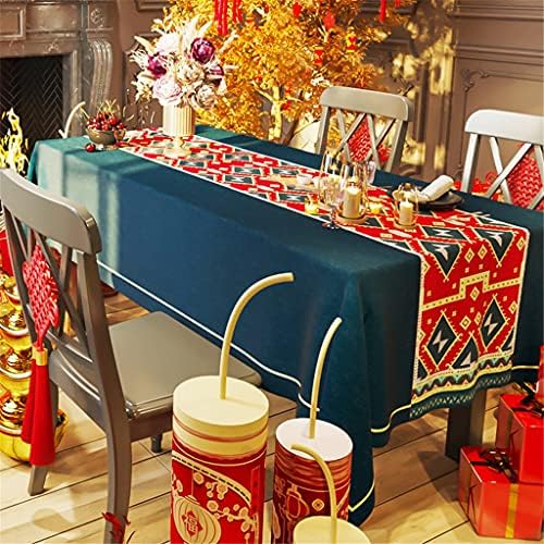 Wybfztt-188 Festivo Tocada de mesa em estilo chinês Capa festiva Capa de mesa de café retangular vermelha nórdica