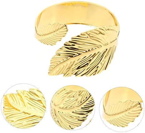 Nolitoy 12 PCs Forma de ouro guardanapos de aniversário Tabela de ouro anéis de fivela de fivela de decoração Totistas