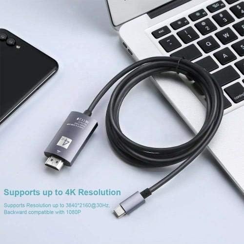 Cabo de ondas de caixa compatível com o comprimido Yumkem Octa Core L211 - SmartDisplay Cable - USB tipo C para