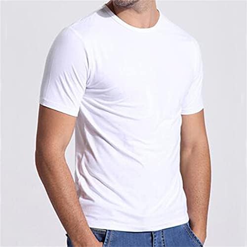 Maiyifu-gj coloração sólida de cor redonda camisa de pescoço de algodão slim de manga curta Camiseta de