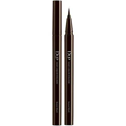 Mg Dup Eyeliner líquido sedoso marrom preto 1's -D-up Silky Liquid Eyeliner e pincel extra para desenhar uma linha