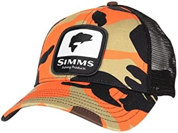 Simms Bass Patch Trucker Hat, tampa do snapback com peixe