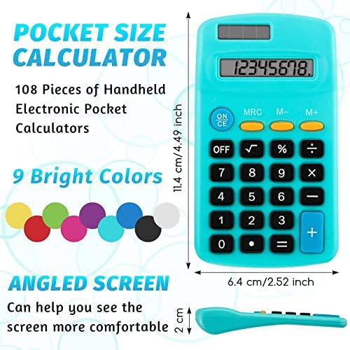 Calculadora de função do aluno de tamanho de bolso calculadora de bateria solar básica Mini calculadora colorida