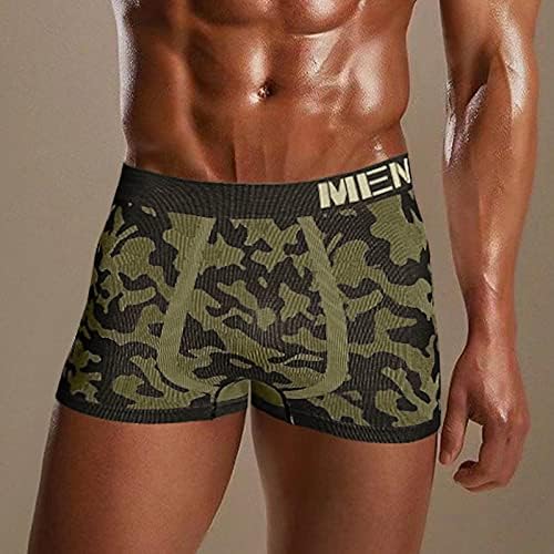 Masculino masculino Camuflagem Impresso Briefas de cintura respirável de cintura sexy