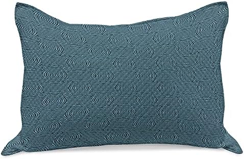 Ambesonne Abstract Surreal Knitt Quilt Cobro de travesseira, Modernos Circulares Listras Impressão
