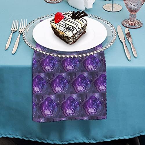 Taurus Astrology Printed Reutilable Dinner Napkin Ploth Perfect for Weddings Cocktail Christmas Dinners Guardy