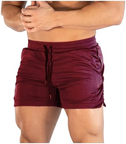 Wenkomg1 shorts de exercícios secos rápidos para homens, shorts leves leves de troncos elásticos da