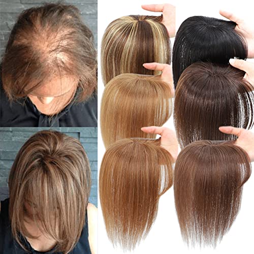Fu Shen Hair Toppers Para Mulheres Cabelo Humano Real Clipe de 10 polegadas Na parte superior da penteado com franja