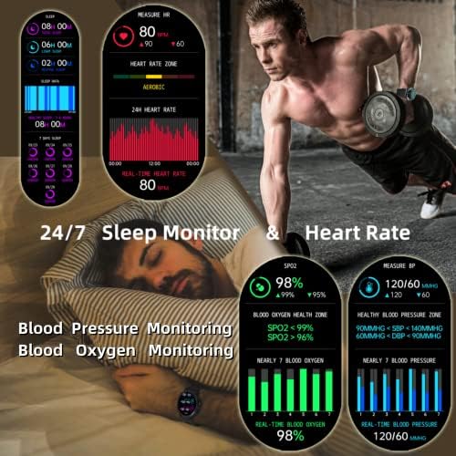 Tiwain Military Smart Watch for Men, mais de 120 modos esportivos 1,39 relógios táticos de tela inteira