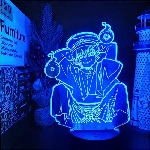 3dyycx ligado ao banheiro Hanako Kun 3D LED LED LAMPER DO ANIME REMOTO TOQUE REMOTEME