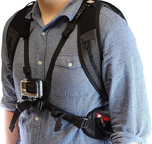 Navitech Action Camera Backpack e Red Storage Case com cinta de tórax integrada - Compatível com a câmera