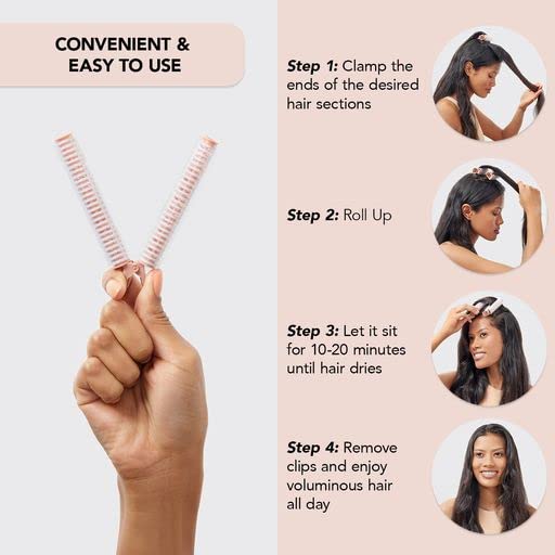 Kitsch Instant Volumizing Clips for Women - Clipes de rolo de cabelo com rolo de velcro e clipe
