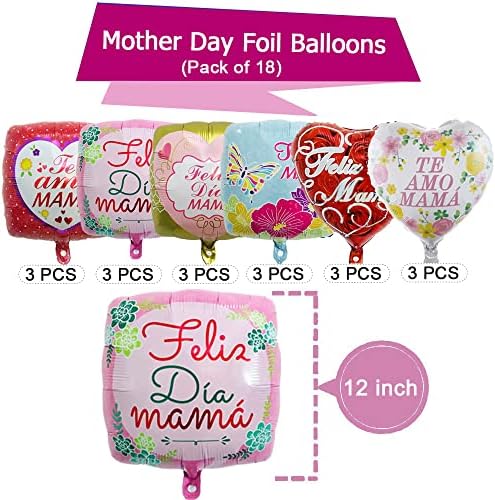 Feliz Dia das Mães Balões Decorações de Partes Decorações - 18pcs Dia das Mães Melhor Mã