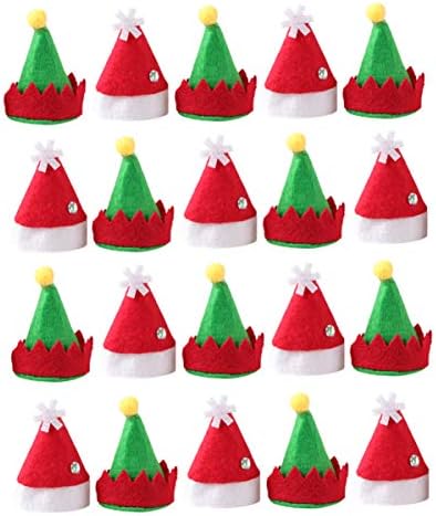Decorações de bolo de nuobester 26pcs mini Natal Papai Noel Claus Elf Hat Lollipop Wrapper Toppers Cobrir