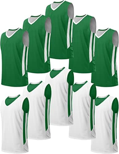 10 Pack Youth Boys Reversível Mesh Performance Desempenho Athletic Basketball Jerseys em branco