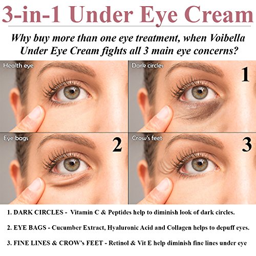 Sob creme para os olhos + pacote de soro facial - tratamento antienvelhecimento para sacos oculares, círculos
