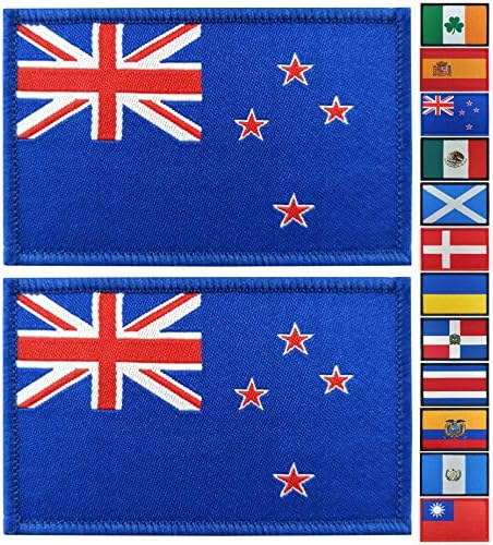 JBCD 2 Pacote de bandeira da Nova Zelândia Patch neozelandês Bandeiras táticas Patch de bandeira