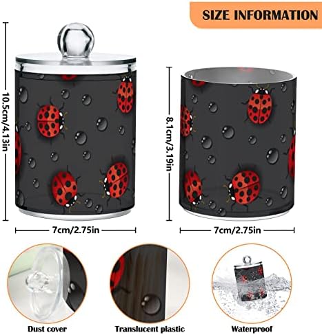 Ladybugs Red Jota de algodão Recipientes de banheiro Jarros com tampas Conjunto de algodão Round Bound