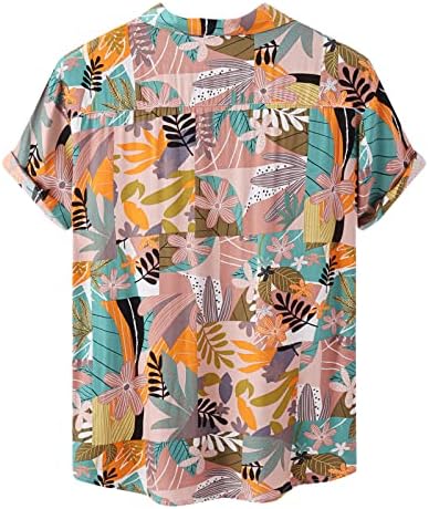 Camisa casual de verão para homens Hawaiian Sandbeach Mangas curtas T-shirt Turn Down Collar Collar Casual