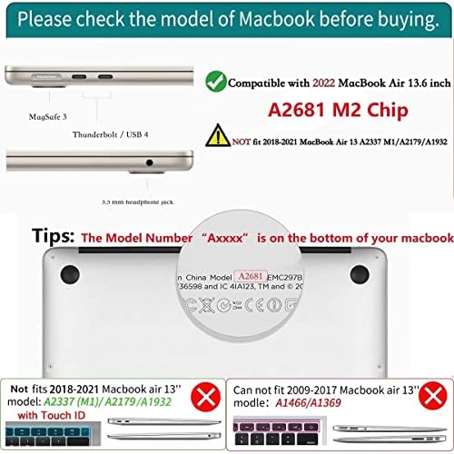 CASO CISSOOK Compatível com MacBook Air 13,6 polegadas 2022 Modelo de liberação A2681 M2 Astronauta, Clear Black