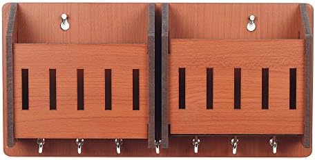 Sehaz Artworks 2-Pocket-Brown-Wall_shelves prateleira de madeira | Keyholder |