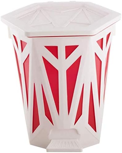 Lixo lxdzxy lata, lixeira com pedal com balde interno de plástico, 12 litros -branco, branco
