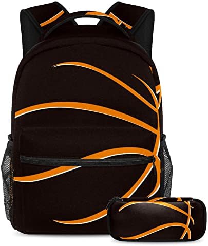 Tbouobt Travel Mackpack Conjunto de mochila casual de laptop leve para homens, padrão de basquete abstrato