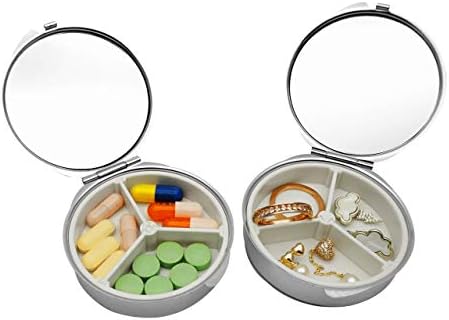 Caixa de comprimidos caixa de comprimidos casacos de pílula decorativa com espelho caixas de remédios de viagem