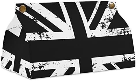 Caixa de lenço de lapidação de bandeira branca e preta da caixa de lenços de papel PU PU CAIXA DE CAIXA