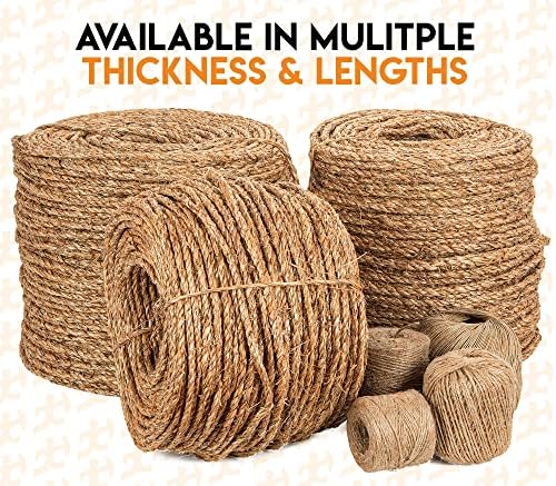 Corda de Manila - corda de 3/8 polegadas 600 ' - 3 fios Cordagem torta corda trançada - corda de fibra